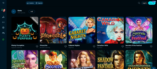 Spelaanbod van Punterz Casino